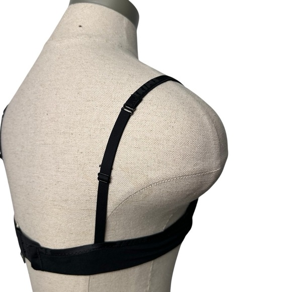 Skims Kim Kardashian Cotton Logo Underwire Demi Soft Bra Soot Black - Picture 7 of 16